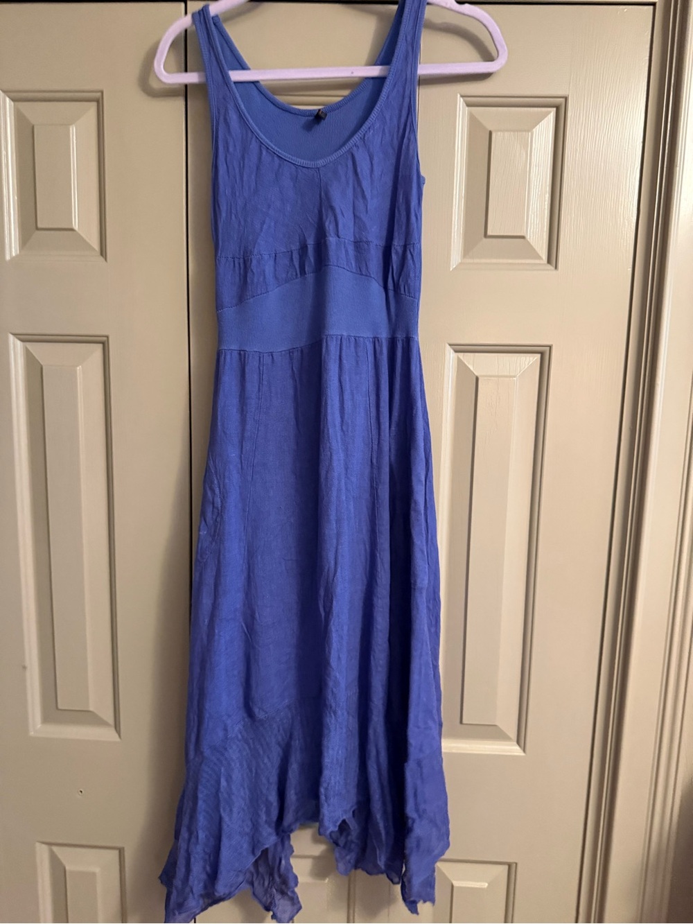 💯 Linen Made in Italy Dress with Flowing Hem *small imperfection easily fixed*